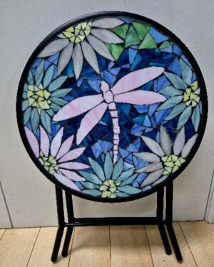 Dragonfly mosaic side table